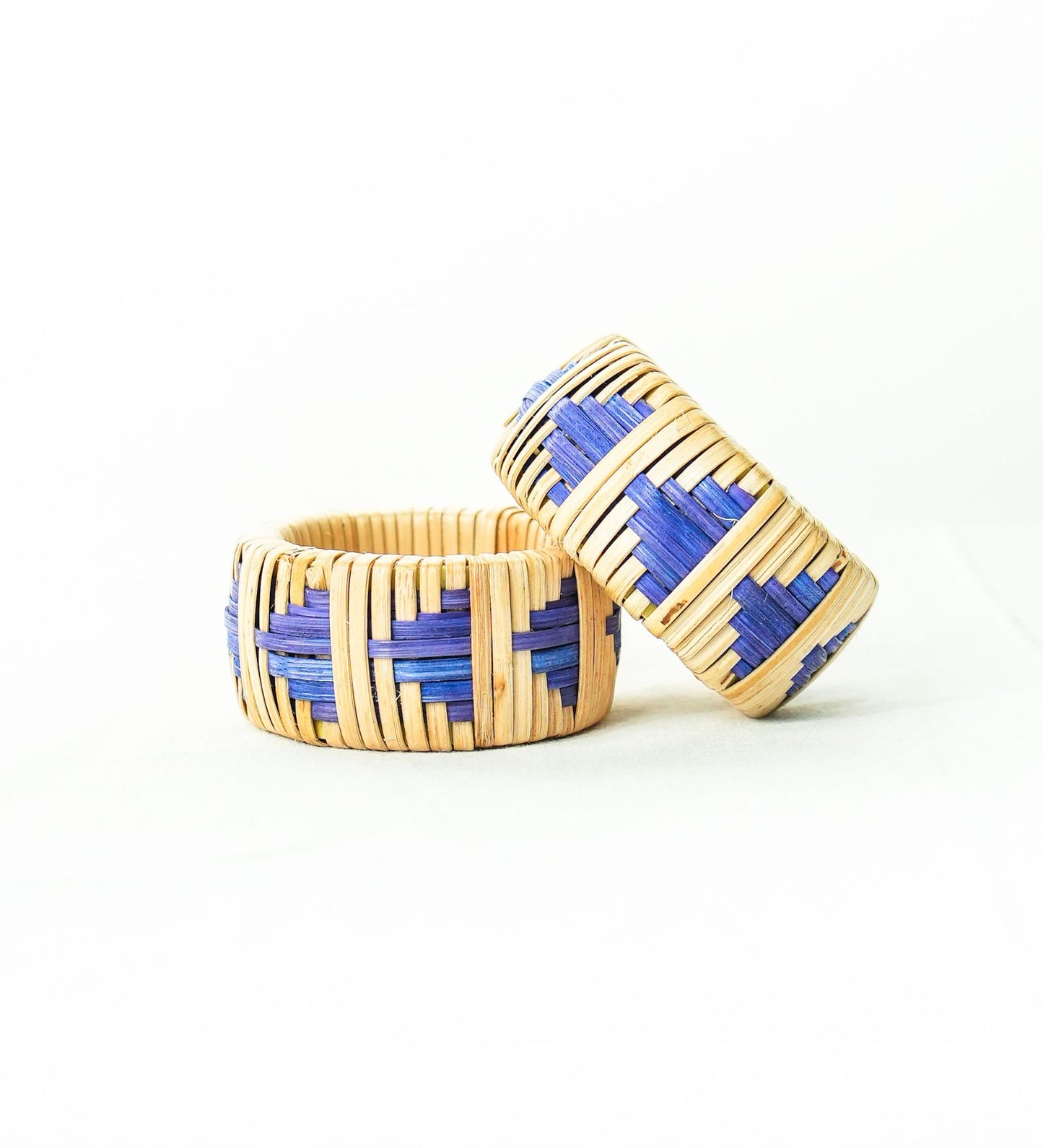 Rattan Indigo Napkin Rings
