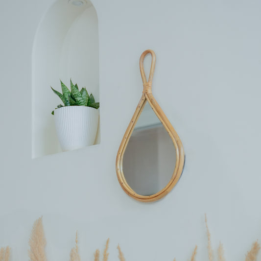 Rattan Droplet Wall Mirror