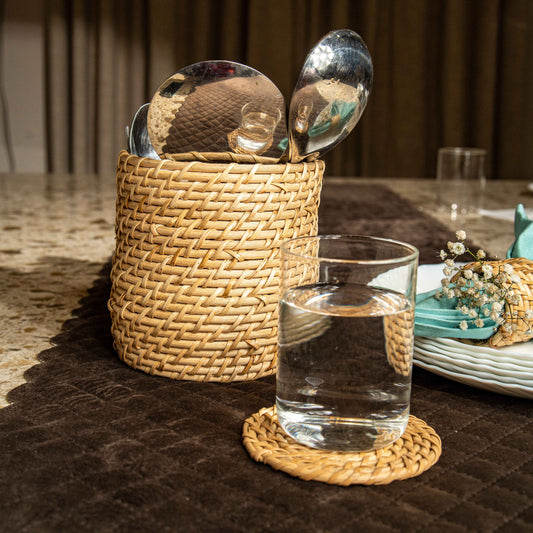 Rattan Cutlery Holder