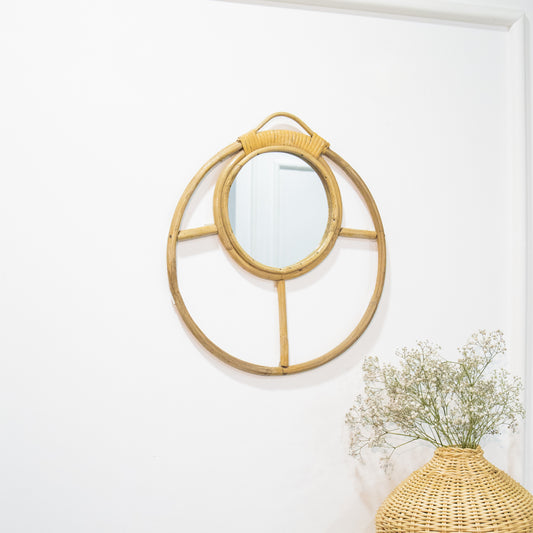 Rattan Round Mirror