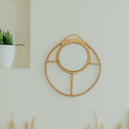 Rattan Round Mirror