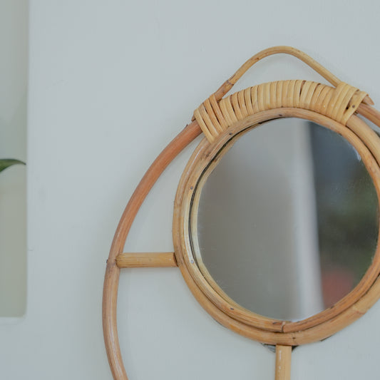 Rattan Round Mirror