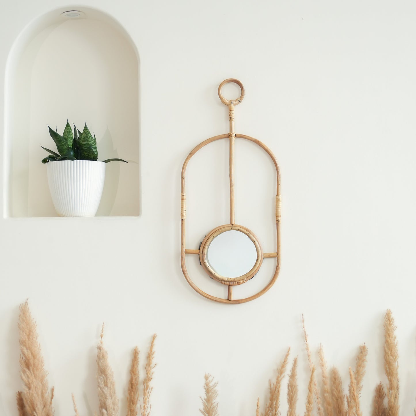 Rattan Montage Mirror