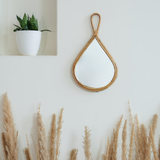 Rattan Droplet Wall Mirror