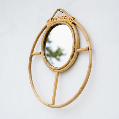 Rattan Round Mirror